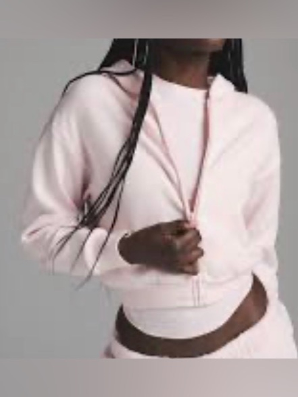 SKIMS Cotton Fleece Shrunken Zip Up Hoodie | Barely Pink | S | NWT